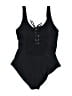 Mossimo Solid Black One Piece Swimsuit Size M - photo 2