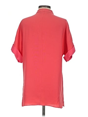 Lafayette 148 New York Short Sleeve Silk Top (view 2)