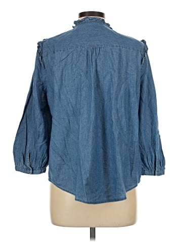 LC Lauren Conrad 3/4 Sleeve Button-Down Shirt (view 2)