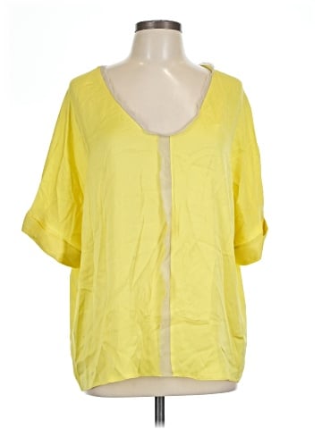 Elie Tahari Short Sleeve Silk Top (view 1)