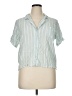 Bliss 100% Rayon Stripes Green Short Sleeve Blouse Size XL - photo 1