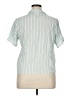 Bliss 100% Rayon Stripes Green Short Sleeve Blouse Size XL - photo 2
