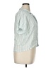 Bliss 100% Rayon Stripes Green Short Sleeve Blouse Size XL - photo 4