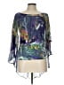 Orna Farho 100% Polyester Graphic Purple Short Sleeve Blouse Size EU (FR) 44 / US 12 - photo 1
