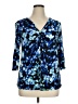Apt. 9 Blue 3/4 Sleeve Blouse Size XL Petite - photo 1