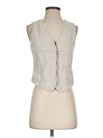 Madewell Single-Breasted Vest in 100% Linen (view 1)