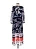 Taylor 100% Polyester Print Blue Casual Dress Size 2 - photo 2