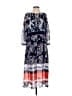 Taylor 100% Polyester Print Blue Casual Dress Size 2 - photo 1