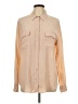 Equipment 100% Silk Color Block Tan Long Sleeve Silk Top Size L - photo 1