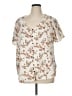 Maurices 100% Polyester Ivory Short Sleeve Blouse Size 1X - photo 1