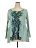 One World Teal Long Sleeve Blouse Size 2X - photo 1