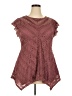 Torrid 100% Polyester Burgundy Short Sleeve Blouse Size 2X Plus (2) - photo 1