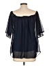 Bailey Blue Blue Short Sleeve Blouse Size L - photo 2