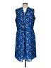 Apt. 9 Print Blue Casual Dress Size L - photo 1