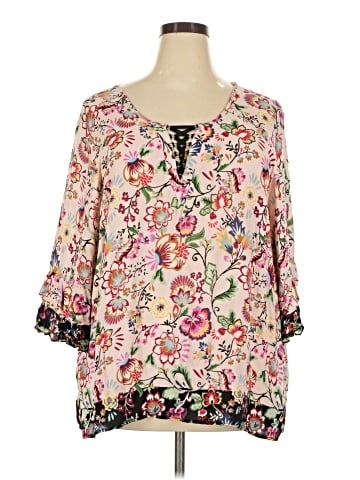 Democracy 3/4 Sleeve Blouse (view 1)