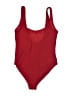 H&M Solid Red One Piece Swimsuit Size M - photo 2