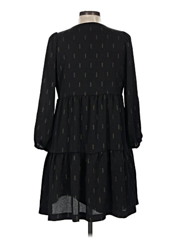 Madewell Metallic Jacquard Faux-Wrap Tiered Mini Dress (view 2)