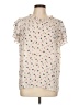 Liz Claiborne 100% Polyester Ivory Short Sleeve Blouse Size L - photo 1
