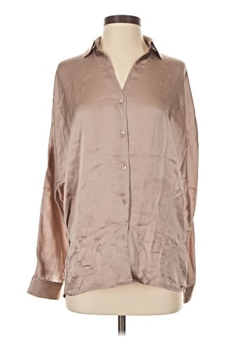 Vince. Long Sleeve Silk Top (view 1)
