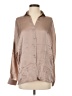 Vince. 100% Silk Metallic Tan Long Sleeve Silk Top Size XS - photo 1