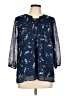 St. John's Bay 100% Polyester Blue 3/4 Sleeve Blouse Size L (petite) - photo 1