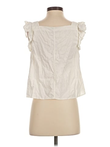 Madewell Linen-Blend Ruffle-Strap Button-Up Tank Top (view 2)