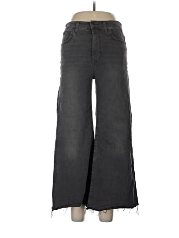 Madewell Flared Wide-Leg Crop Jeans in Black Chasm Wash (view 1)