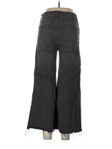 Madewell Flared Wide-Leg Crop Jeans in Black Chasm Wash (view 2)