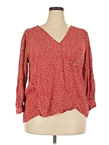 Madewell Plus Kinston Side-Button Wrap Top in Park Picnic (view 1)