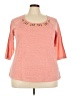One World Orange 3/4 Sleeve Top Size 3X - photo 1