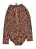 Art Class Animal Print Brown One Piece Swimsuit Size 6 - 7 - photo 2