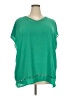 Cj Banks 100% Polyester Green Short Sleeve Blouse Size 3X - photo 1