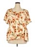 Polagram 100% Rayon Ivory Short Sleeve Blouse Size 2X - photo 1