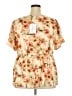 Polagram 100% Rayon Ivory Short Sleeve Blouse Size 2X - photo 2