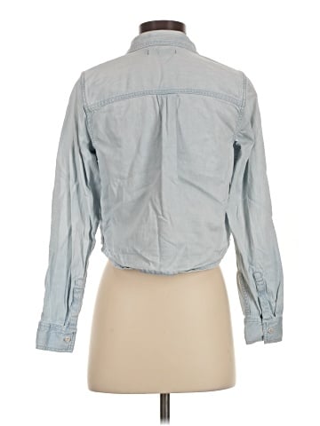 Madewell Cotton-Hemp Denim Button-Up Crop Shirt (view 2)