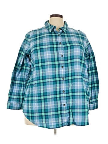 Woman Within 3/4 Sleeve Button-Down Shirt (view 1)