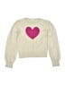 Crewcuts Outlet 100% Cotton Hearts Ivory Pullover Sweater Size 10 - 11 - photo 1