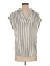 H&M Stripes Gray Short Sleeve Blouse Size S - photo 1