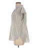 H&M Stripes Gray Short Sleeve Blouse Size S - photo 5