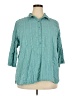 Coldwater Creek Teal 3/4 Sleeve Button-Down Shirt Size 2X - photo 1