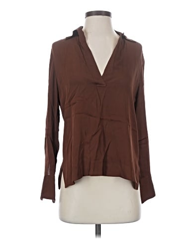 Vince. Long Sleeve Silk Top (view 1)