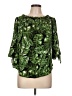 Rosette 100% Polyester Green 3/4 Sleeve Blouse Size L - photo 1