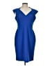 DKNY Solid Blue Cocktail Dress Size 12 - photo 1