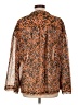 Jessica Simpson 100% Polyester Animal Print Orange Long Sleeve Blouse Size L - photo 2