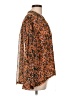Jessica Simpson 100% Polyester Animal Print Orange Long Sleeve Blouse Size L - photo 4