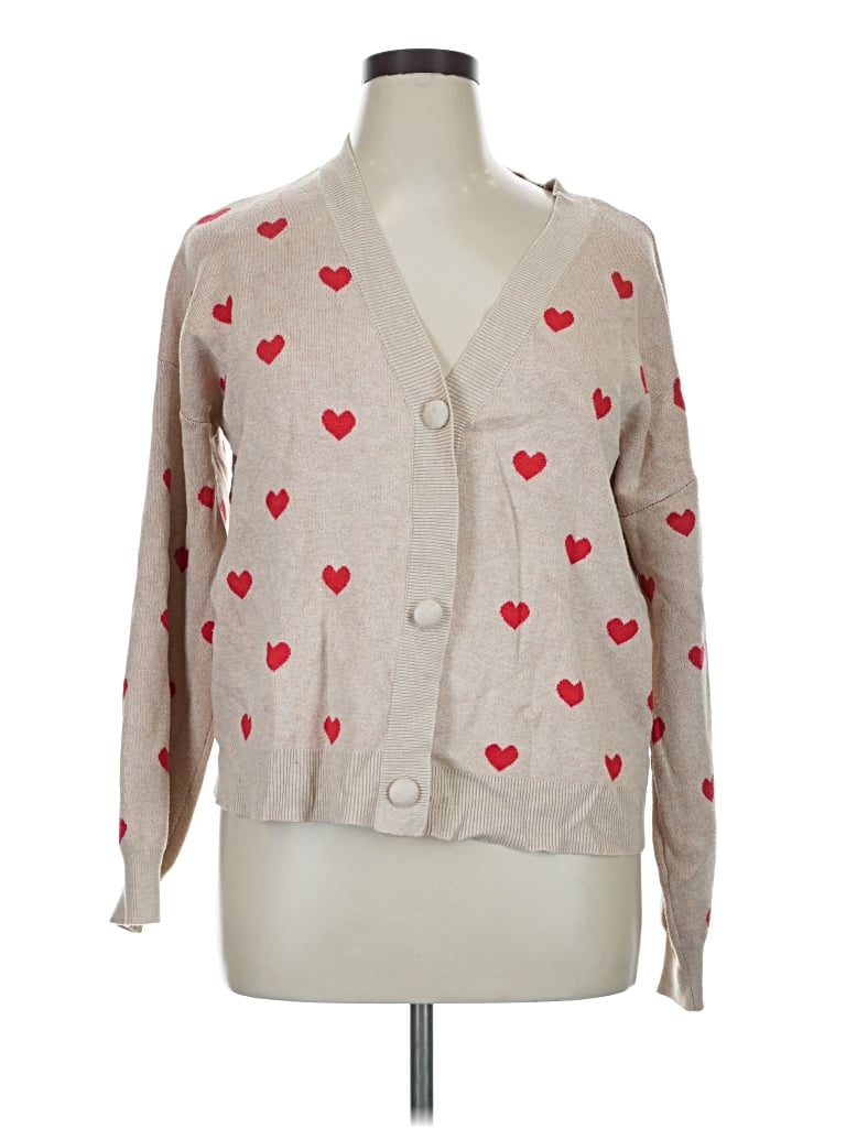Pre-owned Marled Cardigan Sweater In Tan