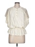 Democracy 100% Rayon Ivory Short Sleeve Blouse Size L - photo 1