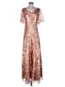 Slate & Willow 100% Polyester Metallic Silver Cocktail Dress Size 2 - photo 1