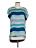 Cha Cha Vente 100% Polyester Blue Short Sleeve Top Size L - photo 1