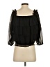 Lucky Brand 100% Polyester Black 3/4 Sleeve Blouse Size S - photo 2